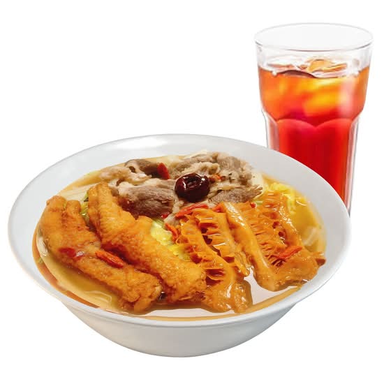 3. 精燉藥膳雞湯麵+飲料 (配料選3個) / Herbal Chicken Noodle Soup + Drink (Choose 3 Topping)